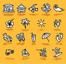 Summer,holidays,sun icons set