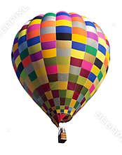 Colorful Hot Air Balloon Isolated on White