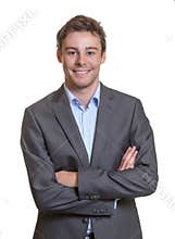 Smiling business man with crossed arms