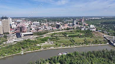 aerial video footage flying to 