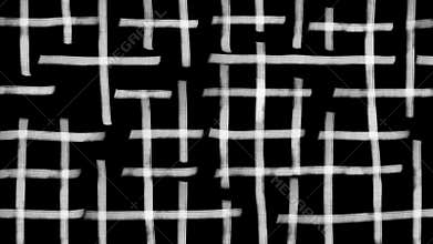Hand-drawn grid pattern animation with dynamic movement.