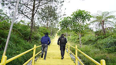Journey up the stairs to the top of Mount Galunggung Tasikmalaya