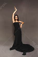 Gothic vampire woman witch girl long black dress