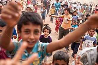 Children at Atmeh refugee camp, Atmeh, Syria.