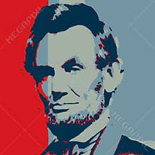 Colorful lincoln portrait illustration