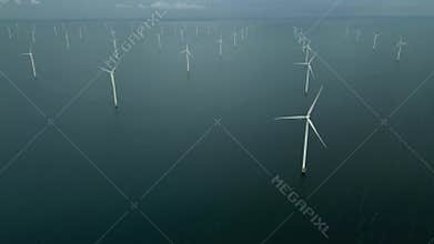 View of an offshore windpark