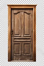 Old Wooden Door Isolated on Transparent Background PNG