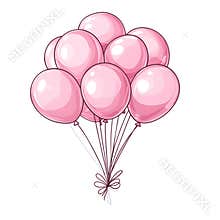 Pink Balloons Bunch Celebration Party Decoration Clip Art