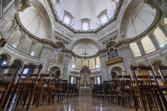 Basilica di San Lorenzo Maggiore church and the Cappella di Sant’Aquilino in Milan, Italy