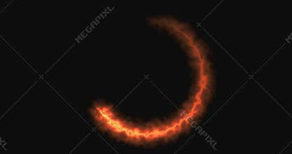 ring of fire flame appears on black background, concept of magic and