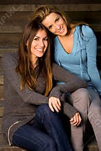 Best Friends Sitting on Steps