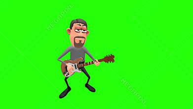 Animated guitar character solo