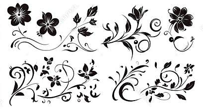 A collection of corner borders with doodle-style edges and rustic floral accents, created in a modern illustration