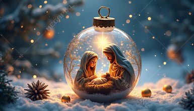 Enchanting Nativity Scene in Ornament
