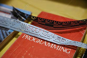 Vintage Computer Programming Books and Paper Tape