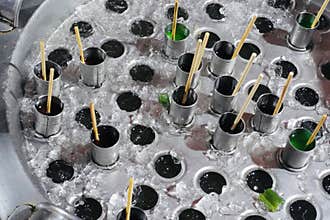 Popsicle tubes fruit flavor fresh frozen , Thai dessert.