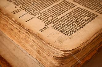 Worn pages in old book