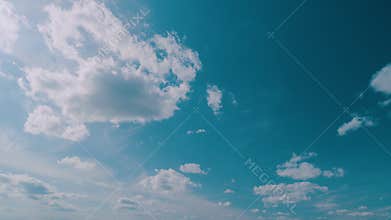 Sky With Different Types Of Clouds In Layers. Sky With Beautiful Silky Clouds. Puffy Fluffy On Different Layers Clouds.