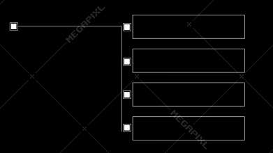 Animation elements HUD frame lines callout for text on black bg 4K