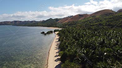 Philippine Paradise: Aerial Drone Views of Stunning Sunsets, Sunrises, and Tropical Beaches with Palm Trees