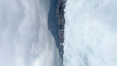Monaco, Monte-Carlo, 17 October 2022: seething water behind the boat, sea foam, a lot of sailing boats on the World
