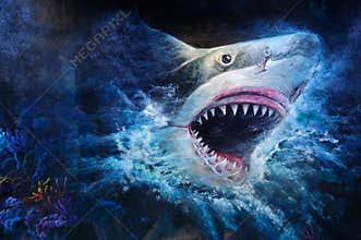 Shark painting