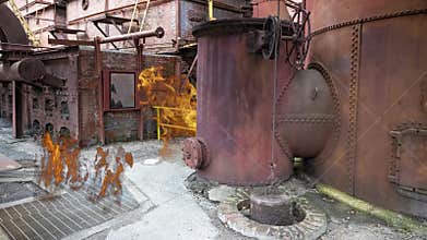 Industrial Factory Accident, Fire, Danger