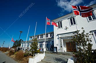 Norweigian flags flying high