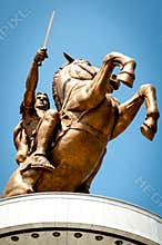 Statue of Alexander the Great in downtown of Skopje, Macedonia