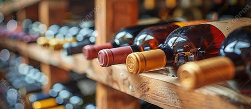 Assorted Wine Bottles on Shelf