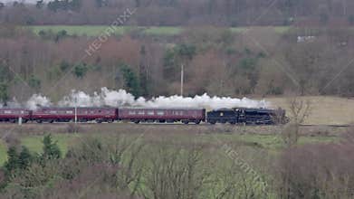 A Preserved Steam Locomotive Hauls the Winter Cumbria Mountain Express