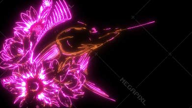 Marlin Sailfish Swordfish with flowers