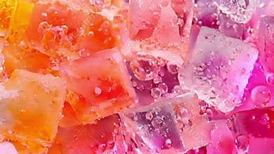 A refreshing assortment of fruity ice cubes making mocktails even more visually appealing as they slowly melt