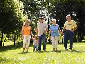 Family in park.