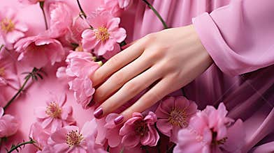 beauty pink manicure