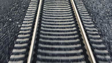 Railway line installed on gravel ground at rural site