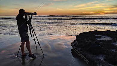 Southern California Coastal Swamis Beach in Encinitas California.
