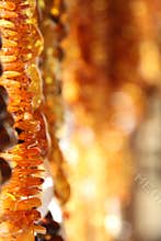 Strings of Amber Gemstones