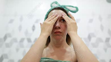 Woman Drying Hair With Towel