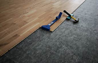 Laminated wooden floor