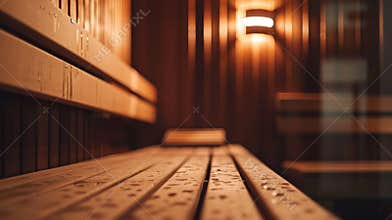 A soothing instrumental music playing in the background enhancing the calming and theutic effects of the sauna session.