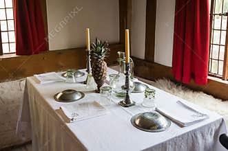 Dinner table set