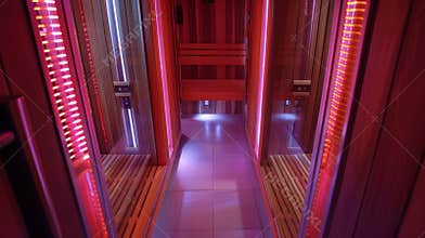 A shot of the infrared sauna heaters emitting the theutic farinfrared waves that trate the skin for deeper healing.