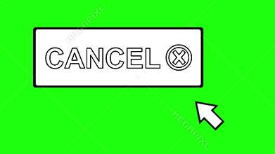 video drawn animation black and white icon computer mouse cursor click cancel button digital