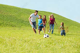 Active happy family