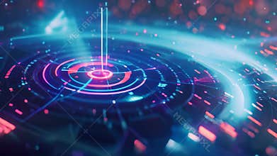 Abstract representation of a dart precisely hitting a target symbolizing strategic goals and objectives, A futuristic depiction of