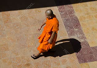 Buddhist Monk and shadow