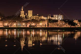 Avignon at night.
