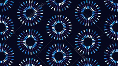 Repeating pattern of blue and white circles in visually appealing design