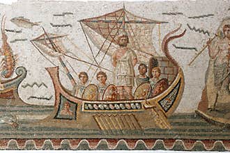 Ancient Roman mosaic tiles
